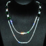 Natural Ruby Zircon Necklace Female Sweater Chain