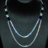 Natural Ruby Zircon Necklace Female Sweater Chain