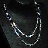 Natural Ruby Zircon Necklace Female Sweater Chain