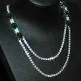Natural Ruby Zircon Necklace Female Sweater Chain