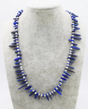 Freshwater Pearl Lapis Quartz Necklace 22inch