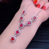 Original Ruby Pendant Necklace High Carbon Diamond Jewelry