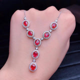 Original Ruby Pendant Necklace High Carbon Diamond Jewelry