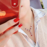 Original Ruby Pendant Necklace High Carbon Diamond Jewelry