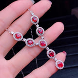 Original Ruby Pendant Necklace High Carbon Diamond Jewelry