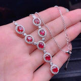 Original Ruby Pendant Necklace High Carbon Diamond Jewelry