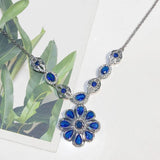 Sapphire Sunflower Necklace Zircon Jewelry Girl's Holiday Gift