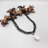 Baroque Pearl Pendant Necklace Layers Link Chains Choker Necklace