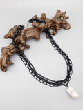 Baroque Pearl Pendant Necklace Layers Link Chains Choker Necklace