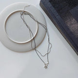 Vintage 925 Sterling Silver Bone Star Choker Necklace