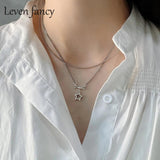 Vintage 925 Sterling Silver Bone Star Choker Necklace