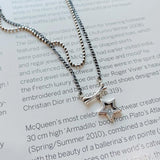 Vintage 925 Sterling Silver Bone Star Choker Necklace
