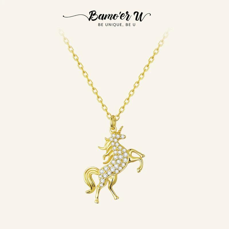 925 Silver Bright Zircon Necklace for Women Plated Pendant Bead Necklace