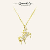 925 Silver Bright Zircon Necklace for Women Plated Pendant Bead Necklace