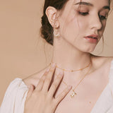 925 Silver Bright Zircon Necklace for Women Plated Pendant Bead Necklace