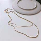 925 Silver Double Layer Box Chain Necklace YMN168