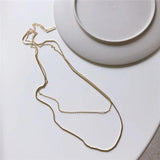 925 Silver Double Layer Box Chain Necklace YMN168