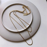 925 Silver Double Layer Box Chain Necklace YMN168