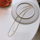 925 Silver Double Layer Box Chain Necklace YMN168