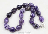 Amethyst Drop 15*20mm Necklace 18-inch Beads Natural