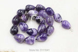 Amethyst Drop 15*20mm Necklace 18-inch Beads Natural