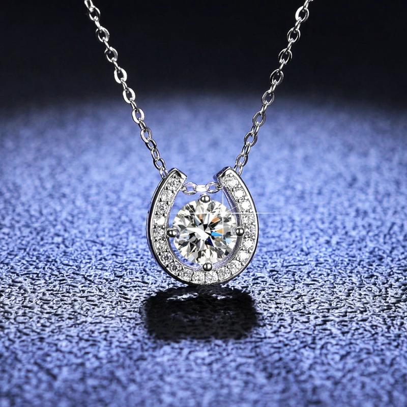 Lab Diamond Pendant Necklace 925 Silver Chain