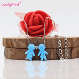 Kids Opal Necklace 925 Silver Synthetic Opal Jewelry