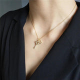925 Silver Zircon Lock & Key Pendant Necklace