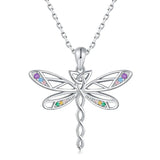 925 Silver Infinity Celtic Knot Dragonfly Necklace Pendant