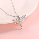 925 Silver Infinity Celtic Knot Dragonfly Necklace Pendant