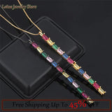 Exaggerated Necklace with Zircon Pendant