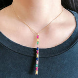 Exaggerated Necklace with Zircon Pendant