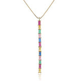 Exaggerated Necklace with Zircon Pendant