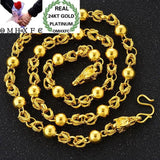 OMHXFC Dragon Beads 24KT Chain Necklace NL44