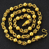 OMHXFC Dragon Beads 24KT Chain Necklace NL44