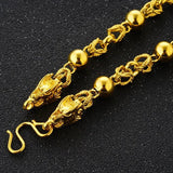 OMHXFC Dragon Beads 24KT Chain Necklace NL44