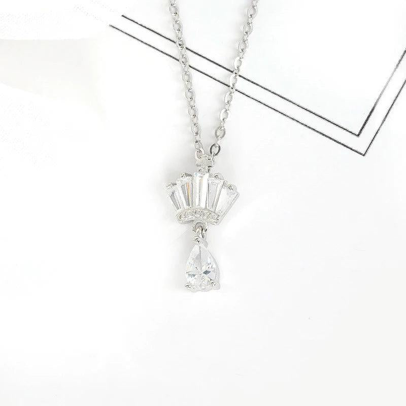 925 Silver Crown Pendant Necklace Chain Choker Gift