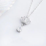 925 Silver Crown Pendant Necklace Chain Choker Gift