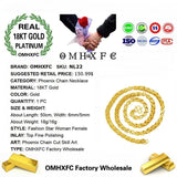 OMHXFC European Necklace Long Phoenix Real 18KT Chain NL22
