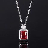 925 Silver 8*10MM Gemstone Pendant Necklace