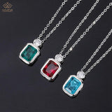 925 Silver 8*10MM Gemstone Pendant Necklace