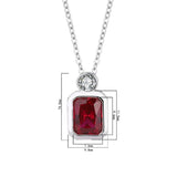 925 Silver 8*10MM Gemstone Pendant Necklace