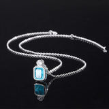 925 Silver 8*10MM Gemstone Pendant Necklace