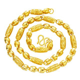 OMHXFC European Man Wedding Gift Vintage Long Olive Real 18KT Chain Necklace