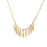 925 Silver Leaf Necklace with Crystal Zircon Pendant