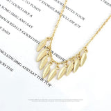 925 Silver Leaf Necklace with Crystal Zircon Pendant