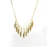 925 Silver Leaf Necklace with Crystal Zircon Pendant