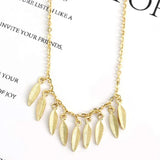 925 Silver Leaf Necklace with Crystal Zircon Pendant