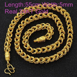 OMHXFC European Man Male Party Wedding Gift Dragon Real 24KT Chain Necklace NL38
