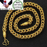 OMHXFC European Man Male Party Wedding Gift Dragon Real 24KT Chain Necklace NL38